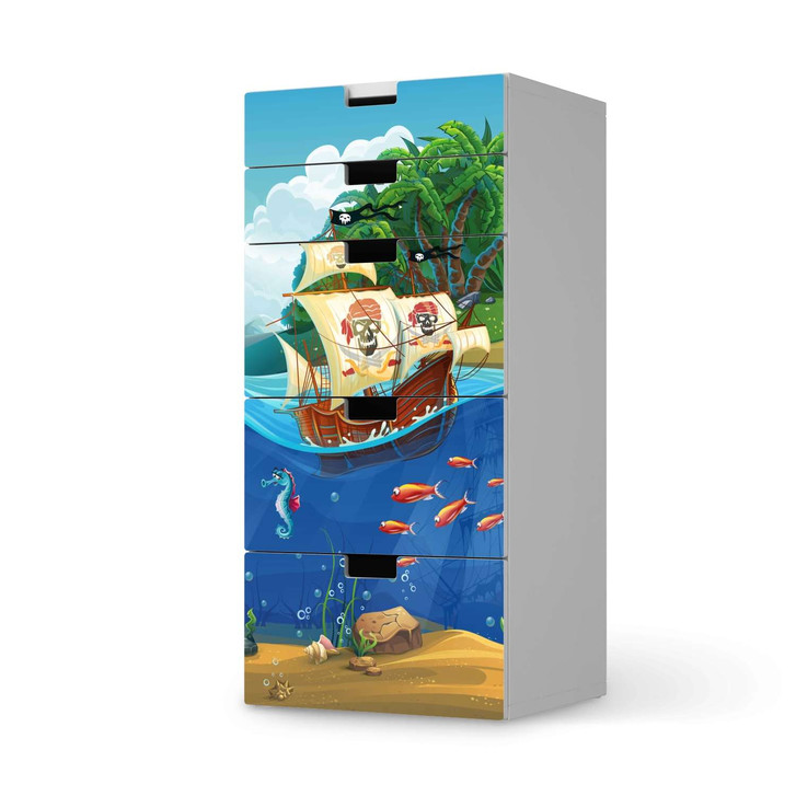 Möbel Klebefolie IKEA Stuva / Malad Kommode - 5 Schubladen - Pirates - CR114130