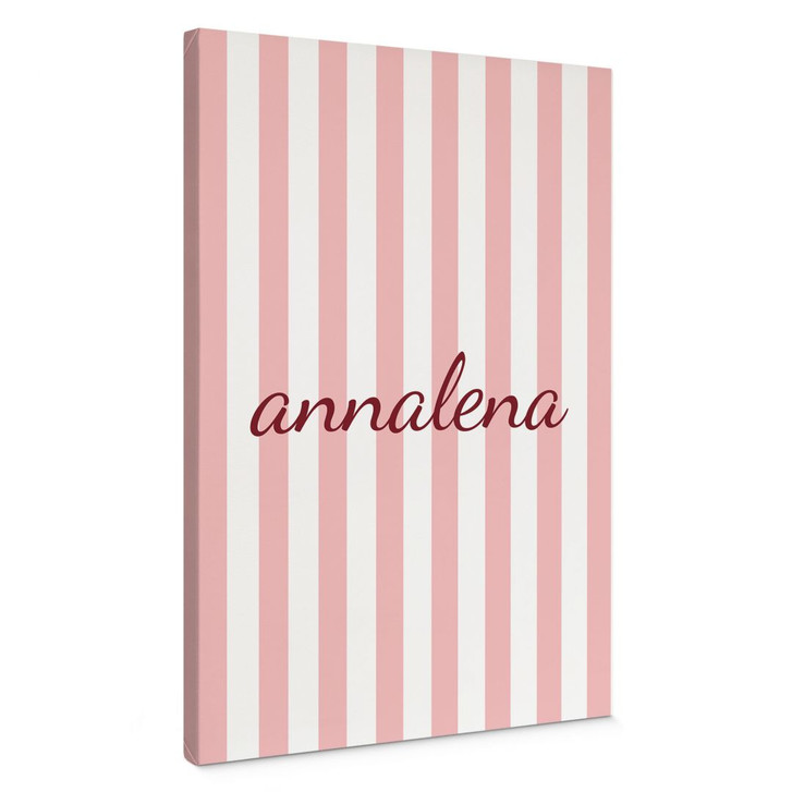Personalisierbares Leinwandbild Streifen rosa - WA486838
