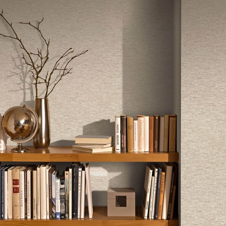Tapete aus Vlies in Beige Greige mit feiner Gewebestruktur dezent modern zeitlos - WA509710