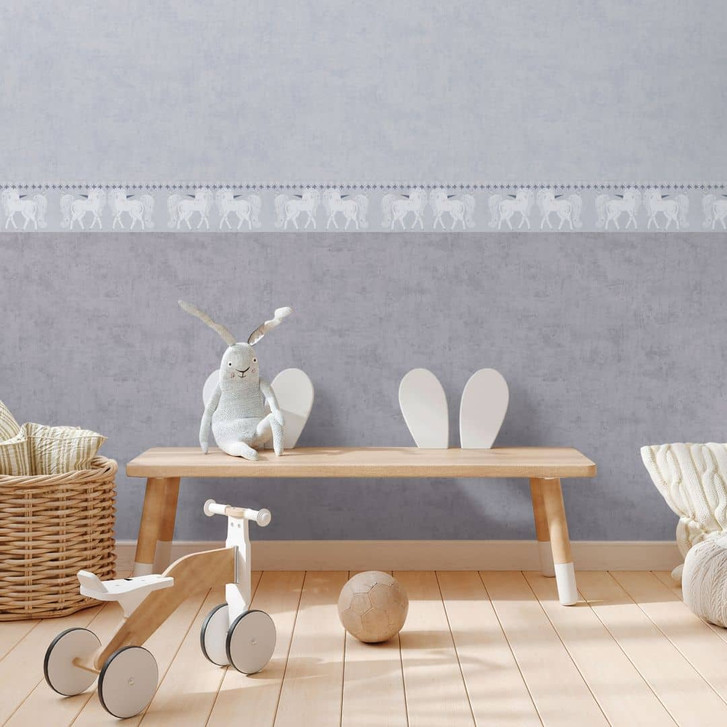 Unitapete Kidnerzimmer Hellblau - Einfarbige Tapete Jungenzimmer - WA465415