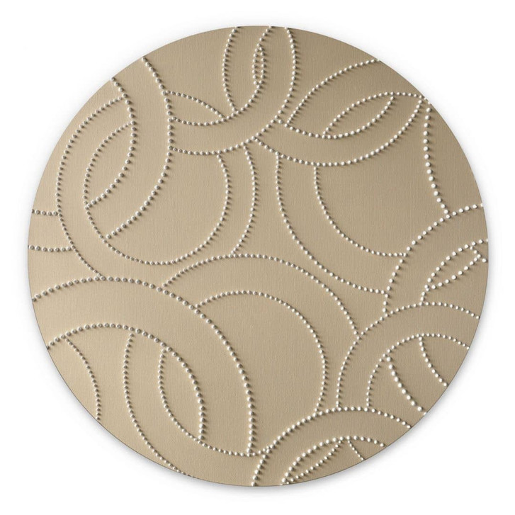 Wandbild Abstrakte Ringe beige - Grande - Alu-Dibond Rund - WA456948