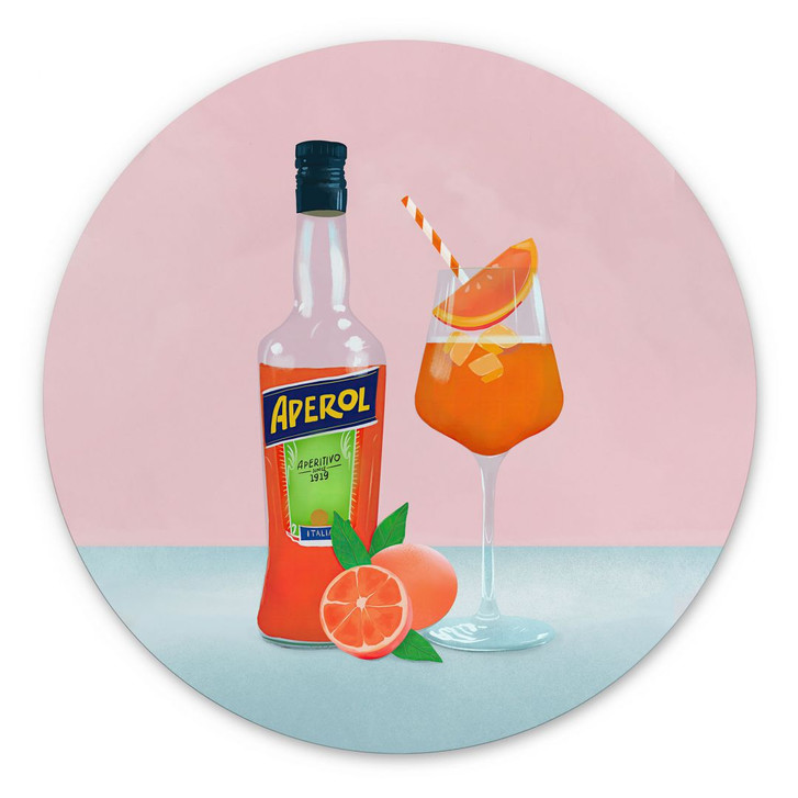 Wandbild Aperol Spritz - Lizde - Rund - Alu-Dibond - WA393835