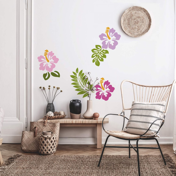 Wandtattoo Hibiskusblüten - lila - WA243003
