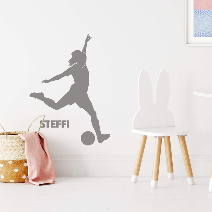 Wandtattoo & Name Fussballspielerin schiesst - WA339772