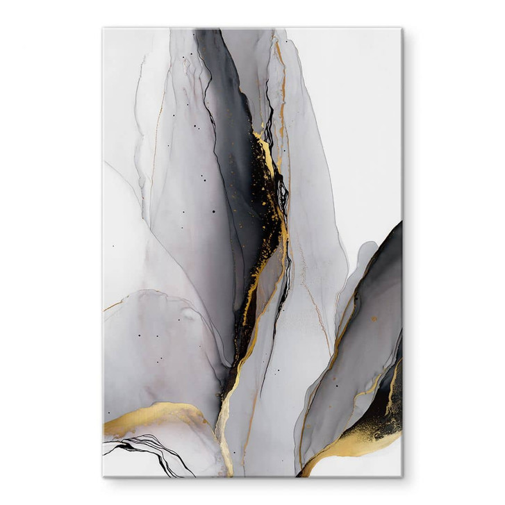 Acrylglasbild Abstrakte Komposition in Gold und Grau - Shelest - WA458175