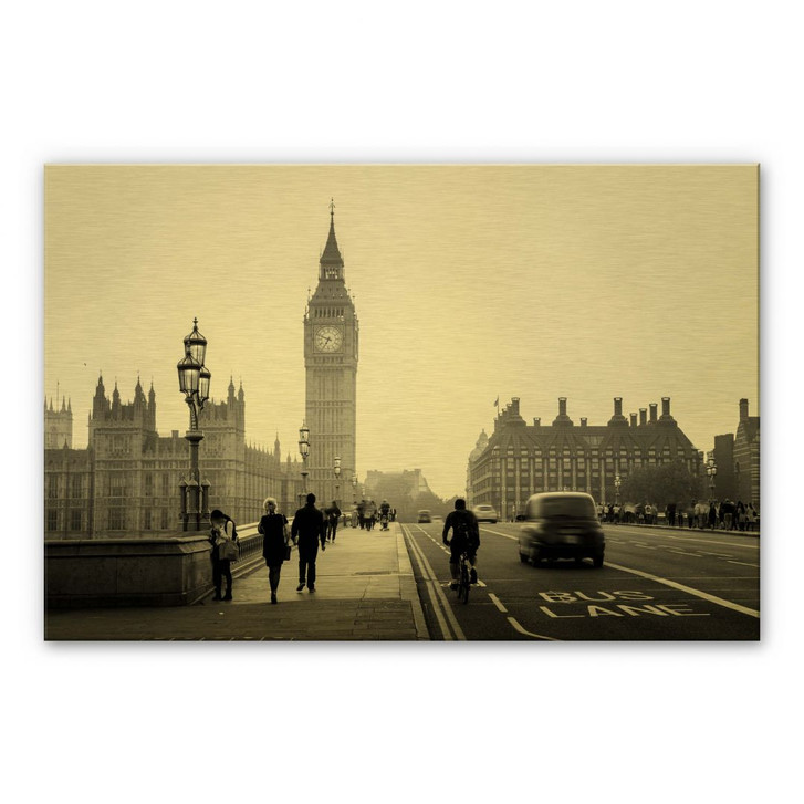 Alu-Dibond mit Goldeffekt Big Ben in London - WA231018