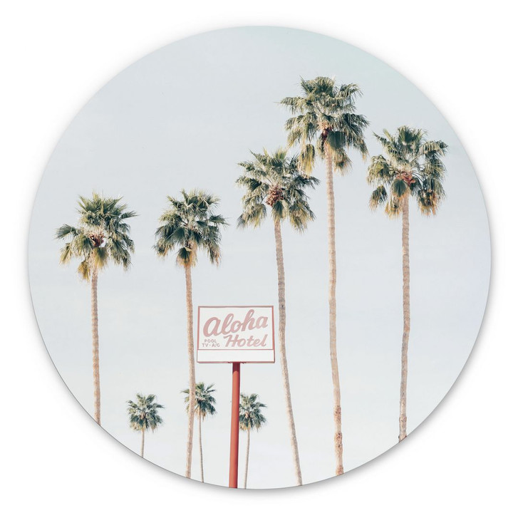 Alu-Dibond Palmen am Hotel Aloha - Sisi & Seb - Rund - WA423011