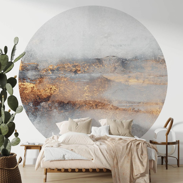 Fototapete Fredriksson - Goldige Spur im Nebel - Rund - Selbstklebend/Vlies - WA353282