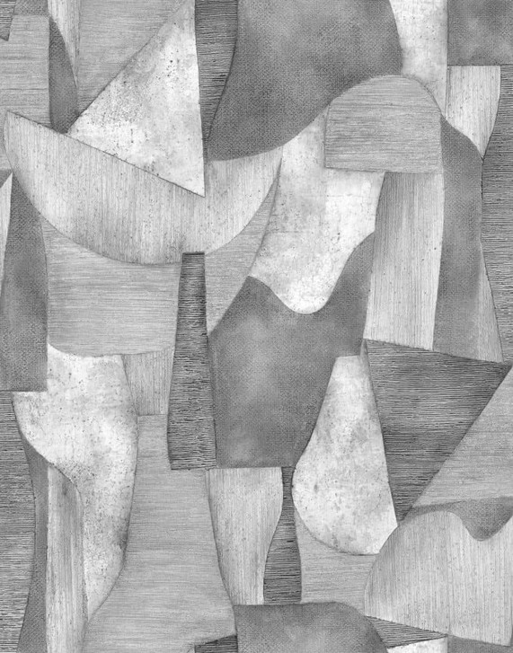 Fototapete Motivtapete Abstrakte Geometrie Collage in Grau mit Struktur 2.7 x 2.12 m - WA505195