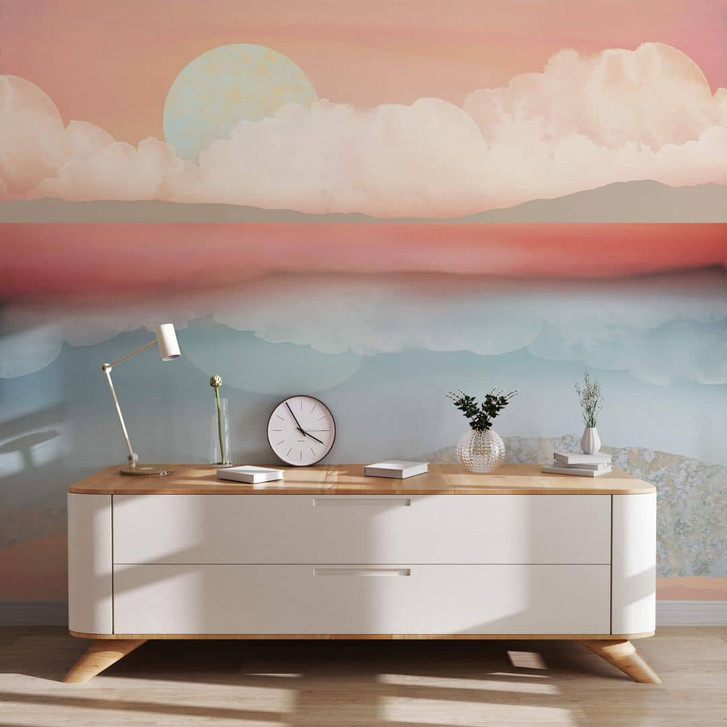 Fototapete SpaceFrog Designs - Minzfarbener Mond - WA345628