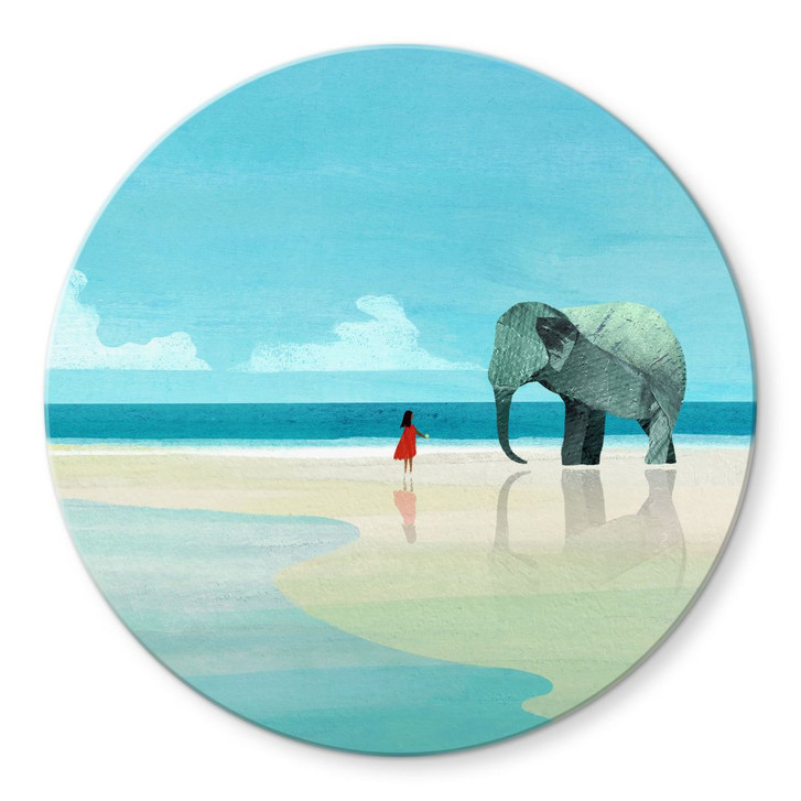 Glasbild Elephant Beach in Indien - Rivers - Rund - WA424902