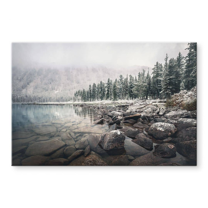 Glasbild Winterwald am See - Rostovskiy - WA494956