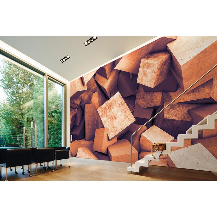 Livingwalls Fototapete Designwalls Concrete Blocks in 3D Optik - WA296313
