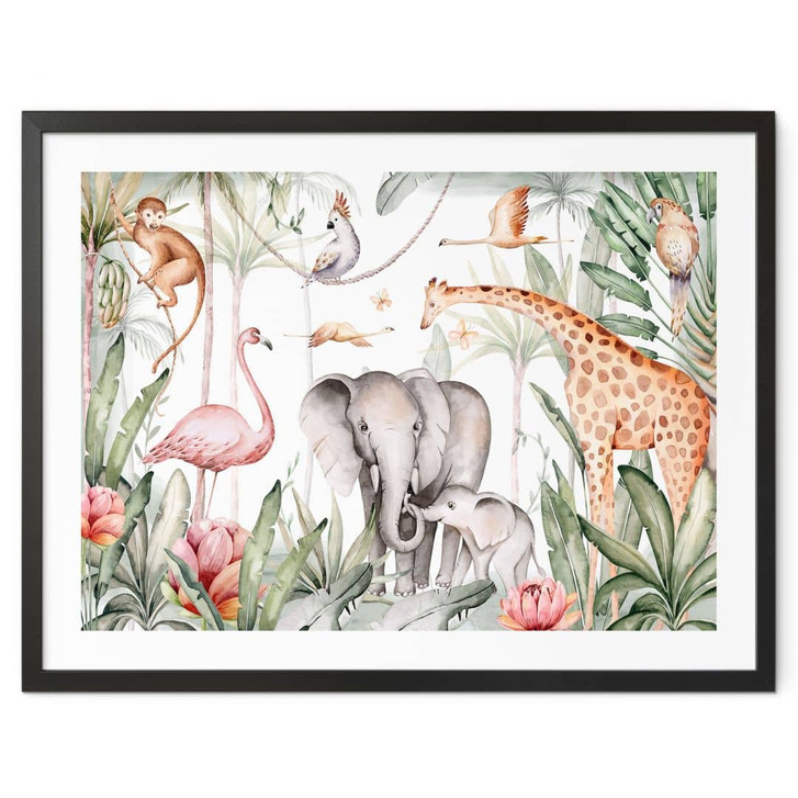 Poster Afrikanische Tiere im Regenwald - Kvilis - WA428268