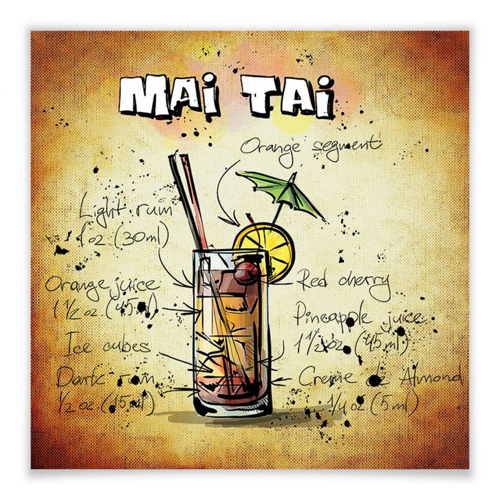 Poster Mai Tai - Rezept - WA248301