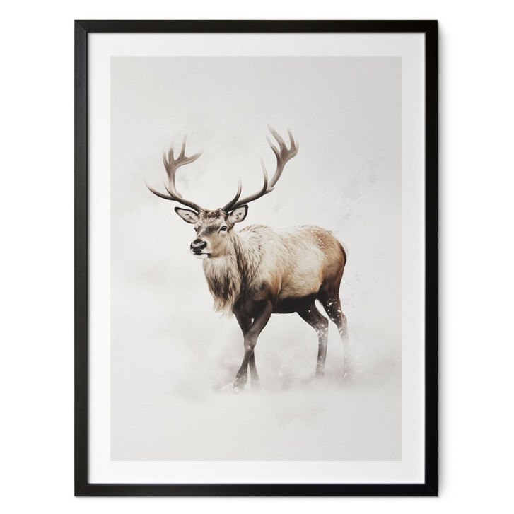 Poster Wintermotiv fürs Wohnzimmer - Hirsch im weissen Winter - Magnusson - WA498239