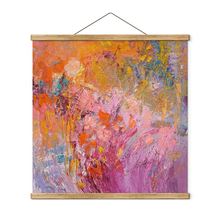 Stoffbild Abstrakter bunter Rosengarten - Fagan - Quadratisch - WA429295