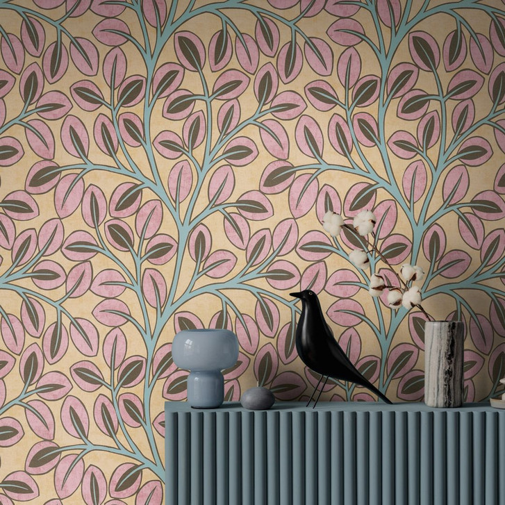 Vliestapete modern - markantes Retro-Muster in Terrakotta & Sand - WA492780
