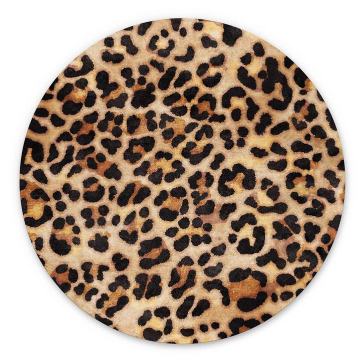Wandbild Wilder Leopard - Animal Print - Tunaboylu - Alu-Dibond Rund - WA464435