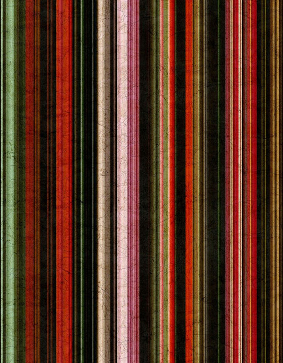 Fototapete Motivtapete Vintage Streifen in Rot Grün Schwarz mit Patina-Textur 3.4 x 2.65 m - WA505333