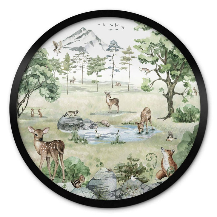 Poster Kikki Belle - Wald der Rehe - Rund - WA355455