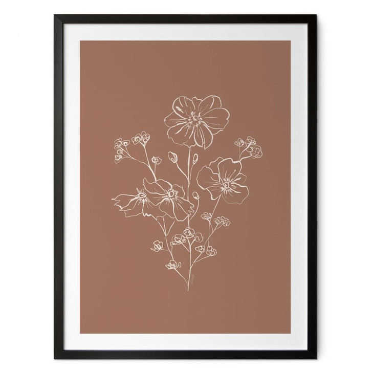 Poster Wildrosenstrauss Mocha-Mousse - Anis Illustration - WA436492