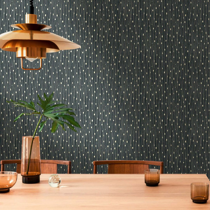 Tapete Schwarz Gold Metallic-Effekt Muster Vliestapete modern Mustertapete - WA382357