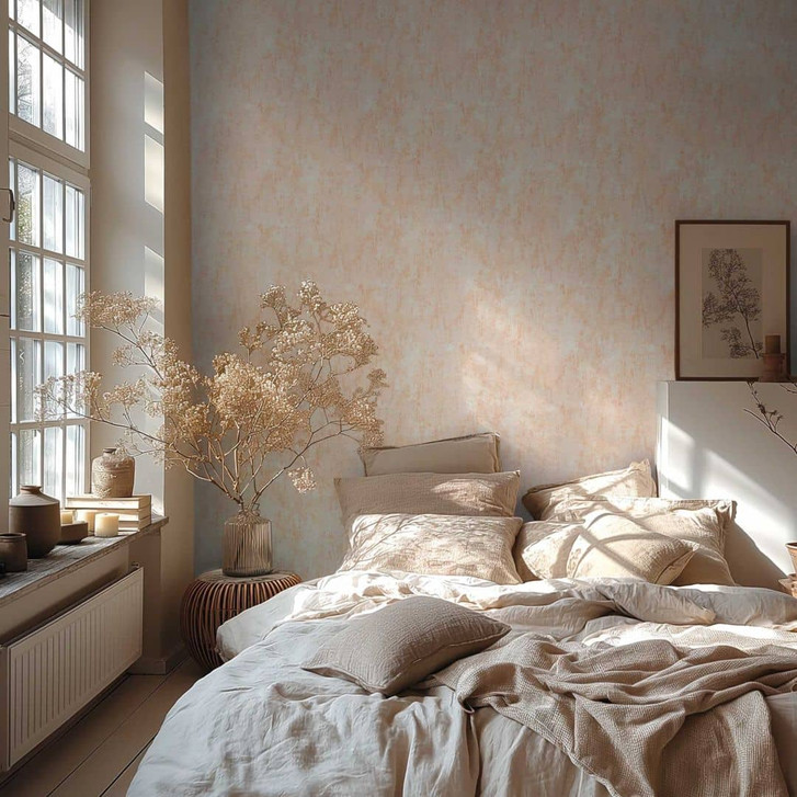 Vliestapete in Putz-Optik Sand Beige – Beton-Look Tapete modern matt - WA465638