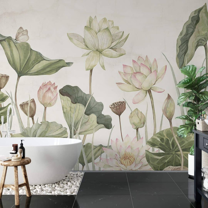 Fototapete Sir Edward - Seerosen Idyll in Pastell - WA353689