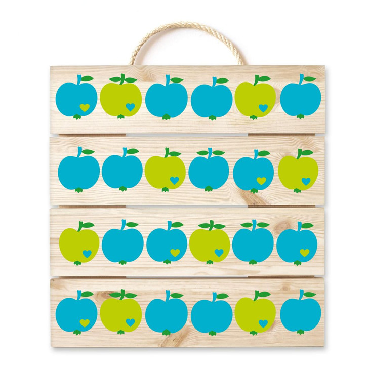 Holzbild byGraziela - Apfel blau-grün - 40 x 41.5 cm - WA233631
