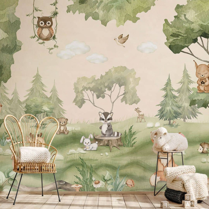 Kinderzimmer Fototapete - Süsse Tiere im Herzen des Waldes - Oliver Robins - WA431986