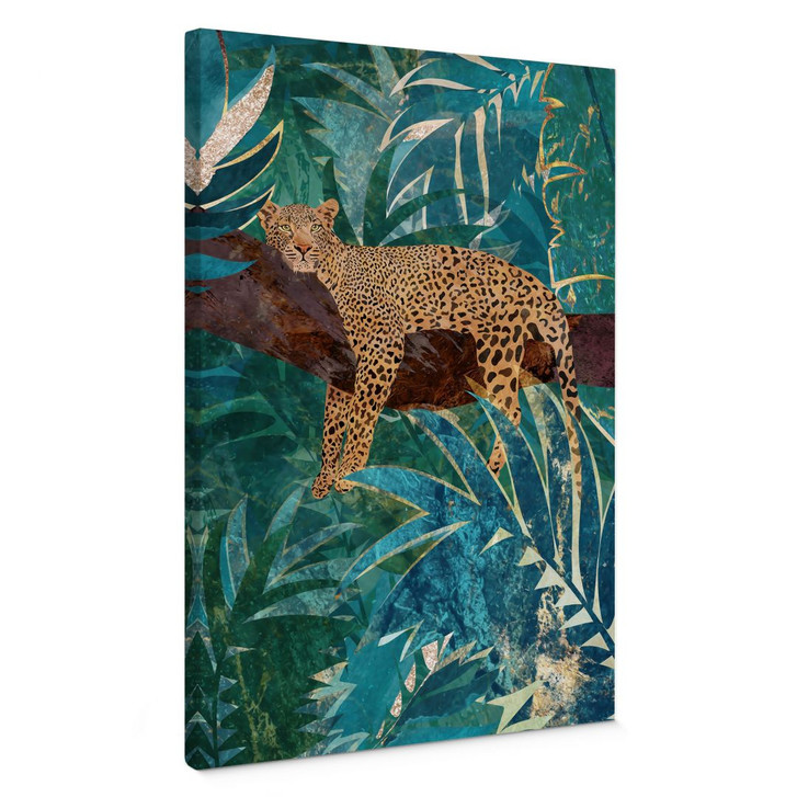 Leinwandbild Leopard im smaragdgrünen Dschungel - Manovski - WA459759