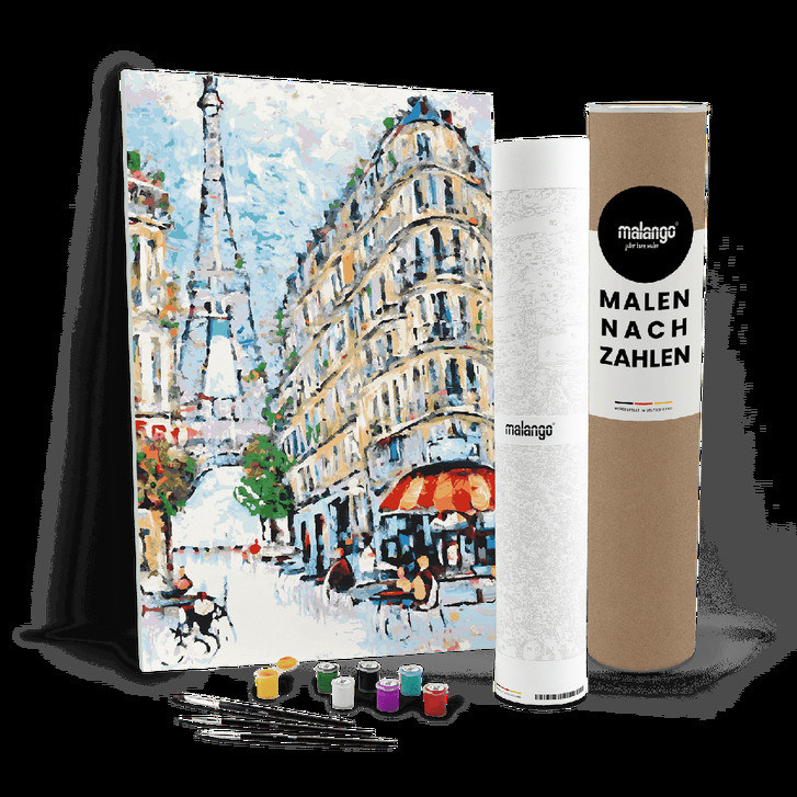 Malen nach Zahlen Leinwandbild - Café am Eifelturm No. 3 - WA447296