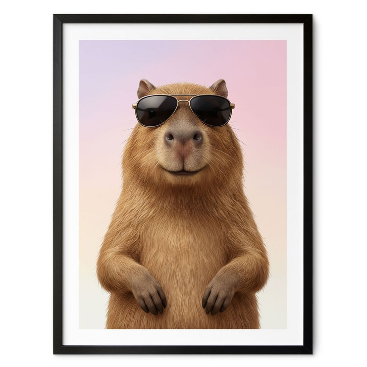 Poster Cooles Capybara mit Sonnenbrille - WA499442