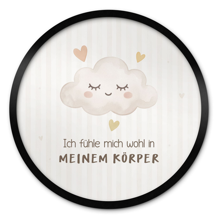 Rundes Affirmationsposter mit Wolke - 
