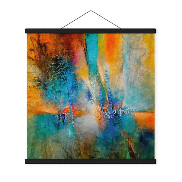 Stoffbild Urbanes Licht in Blau und Orange - Schmucker - Quadratisch - WA509188
