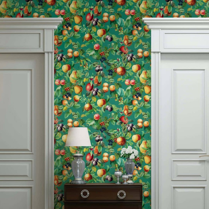 Vliestapete Früchte, Blätter Floral Natur matt in Grün - WA473032