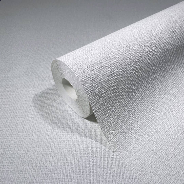 Vliestapete in textilem Uni weiss Struktur - WA450457