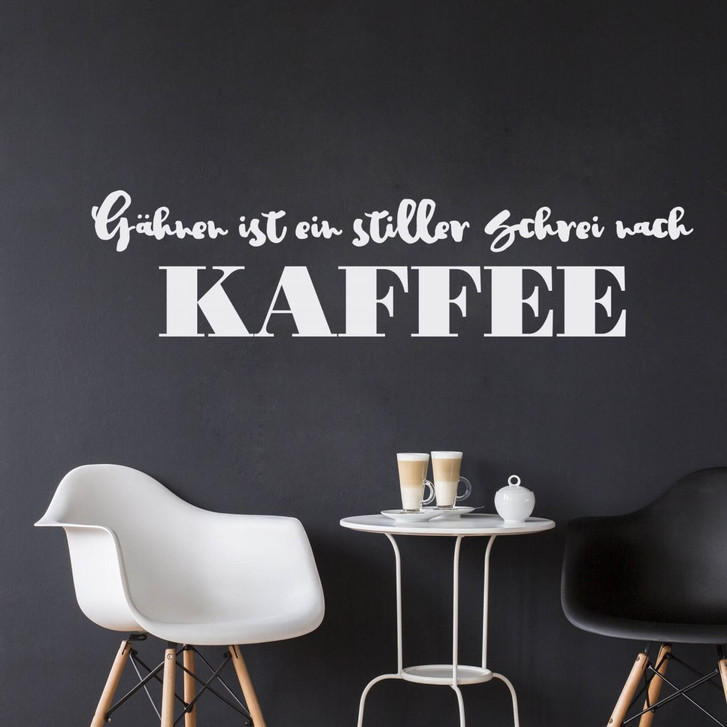 Wandtattoo Gähnen ist ein stiller Schrei nach Kaffee 01 - WA242982
