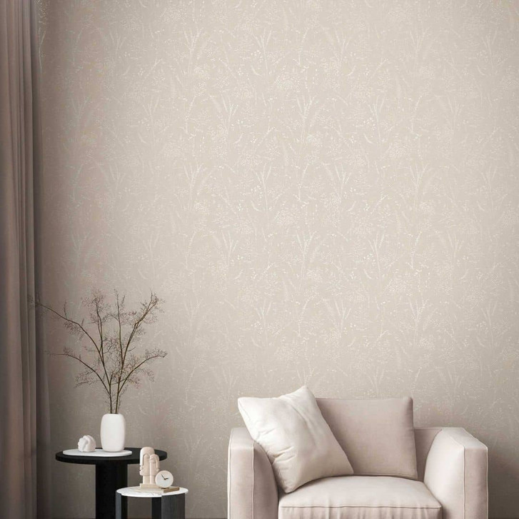Florale Vliestapete mit Prägung Beige – Struktur-Tapete mit Blütenmuster - WA458834