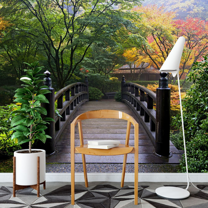 Fototapete Brücke im Grünen - 384x260cm - WA226177