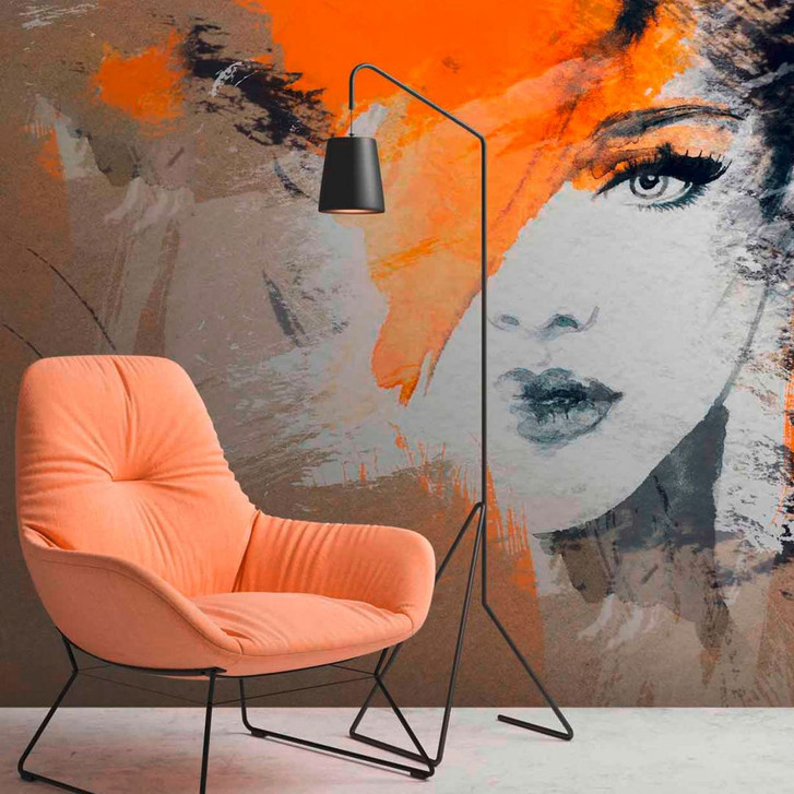 Fototapete Kunst ArtisticFace in beige schwarz - Vliestapete Designwalls 2 - 2.55x3.5 m - WA386000