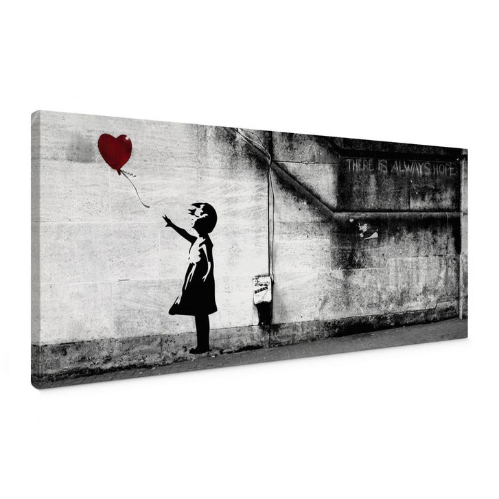 Leinwandbild Banksy - Girl with balloon - Panorama - WA460001