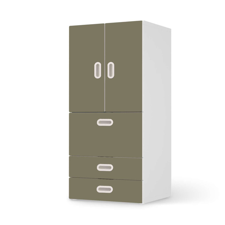 Möbelfolie IKEA Stuva / Fritids - 3 Schubladen und 2 kleinen Türen - Braungrau Light - CR117549