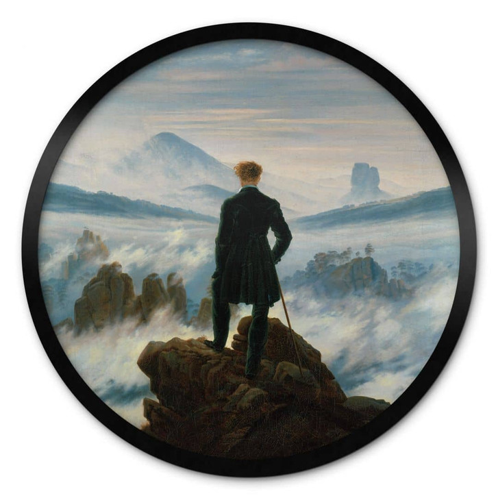 Poster Friedrich - Der Wanderer über dem Nebelmeer - Rund - WA337325