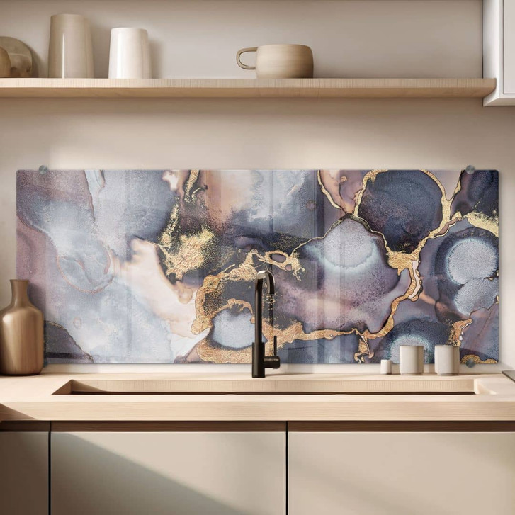 Spritzschutz Fredriksson - Tinte: Rosé und Gold - Panorama - WA259821