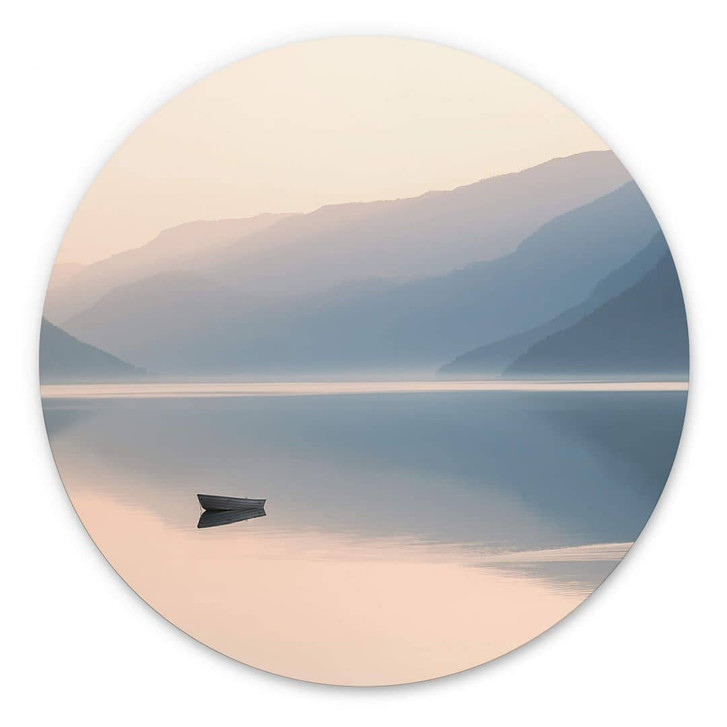 Wandbild Davidsson - See und Berge in malerischer Harmonie - Alu-Dibond Rund - WA382870