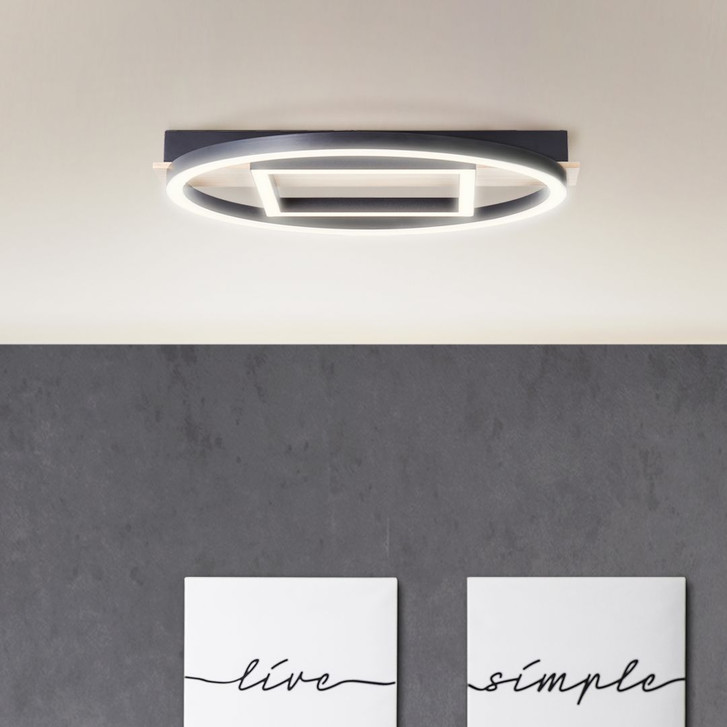 Deckenleuchte Leopold, braun, 5.5 x 39 cm, Holz Moderne LED-Deckenleuchte, dimmbar - WA438779