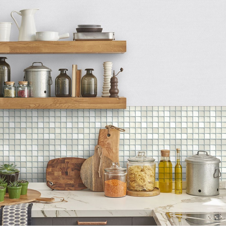 Fliesendekofolie Toskana White - selbstklebend - WA231390