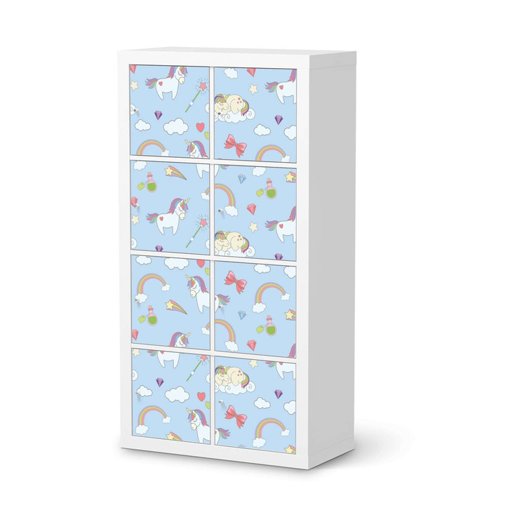 Folie IKEA Kallax Regal 8 Türen - Rainbow Unicorn - CR105500